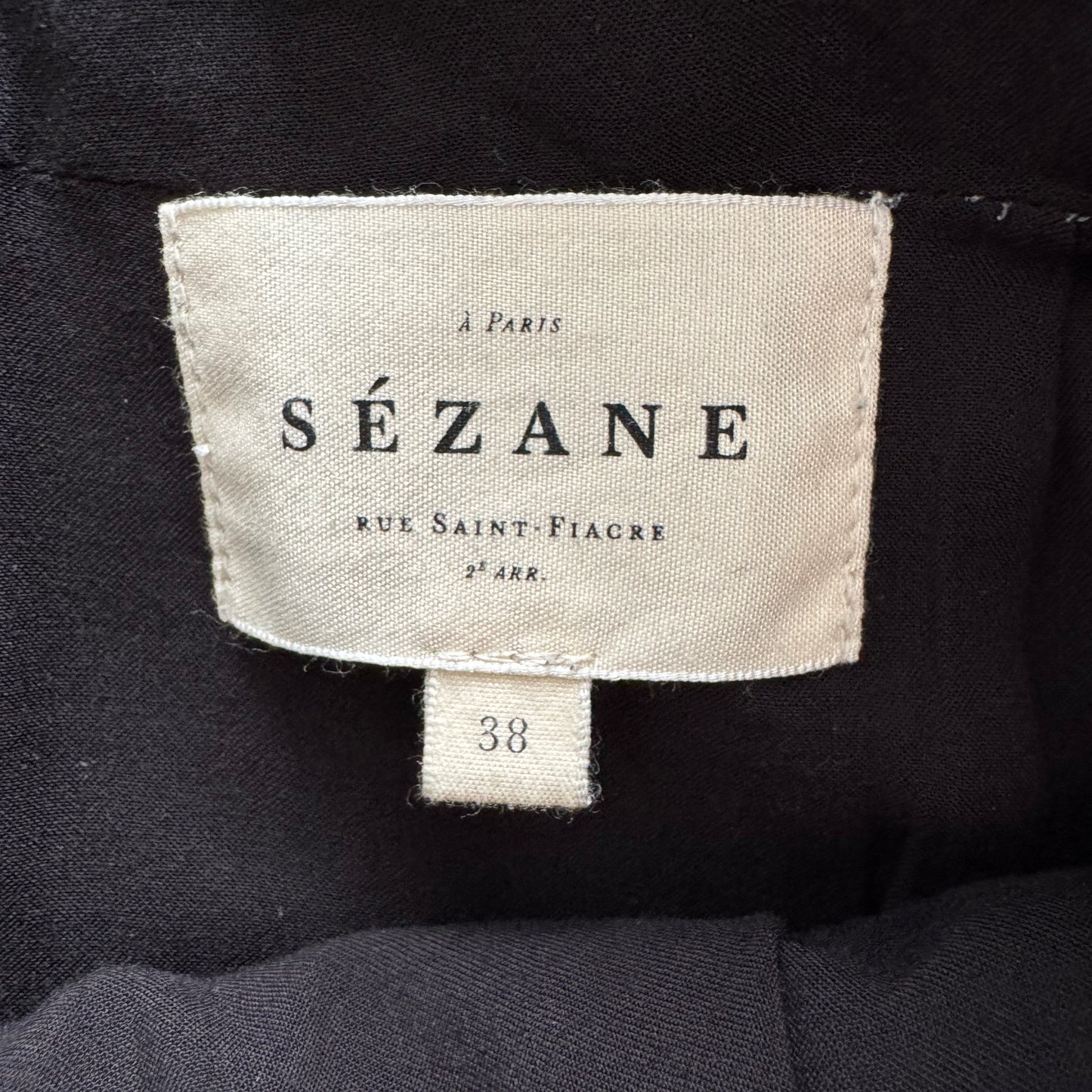 Sezane Leather Skirt in Black, size 38