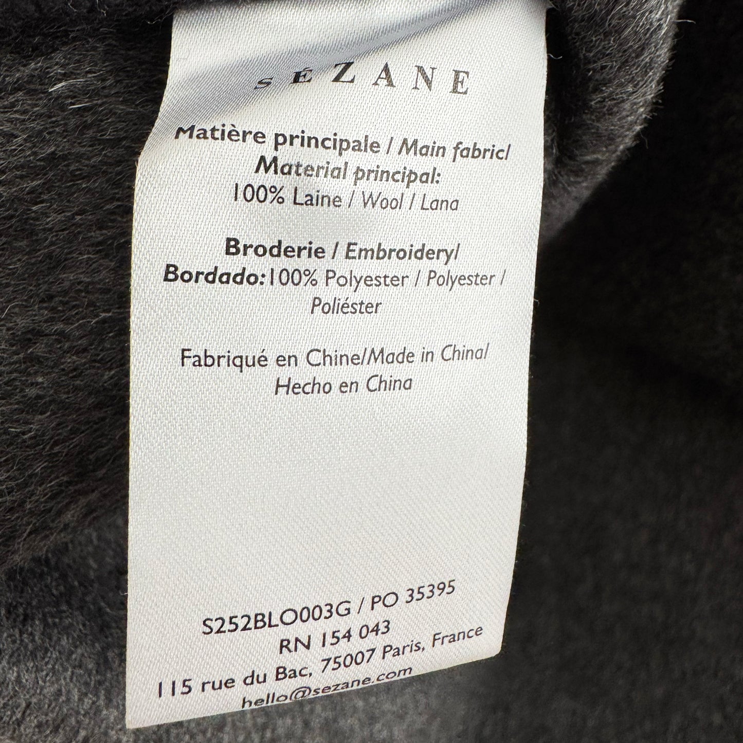 Sezane Wool Sleeveless Top in Grey, size 38