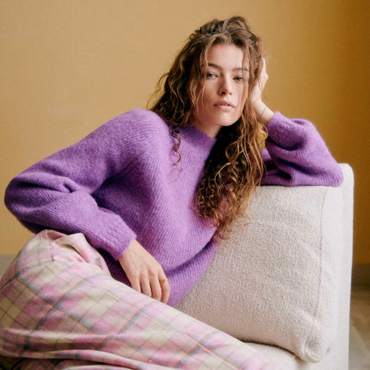 Sezane "Otis" Pullover in Purple, size XS