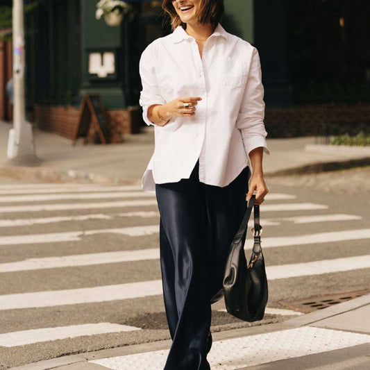 Sezane "Max" Oxford Shirt in White, size 32 (an oversize XS)