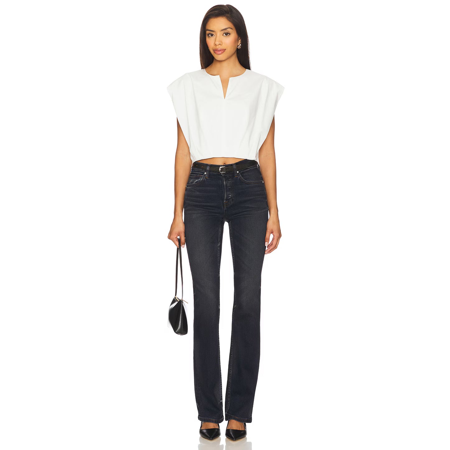 Simkhai "Wrenli" Pleated Top in White, size Small