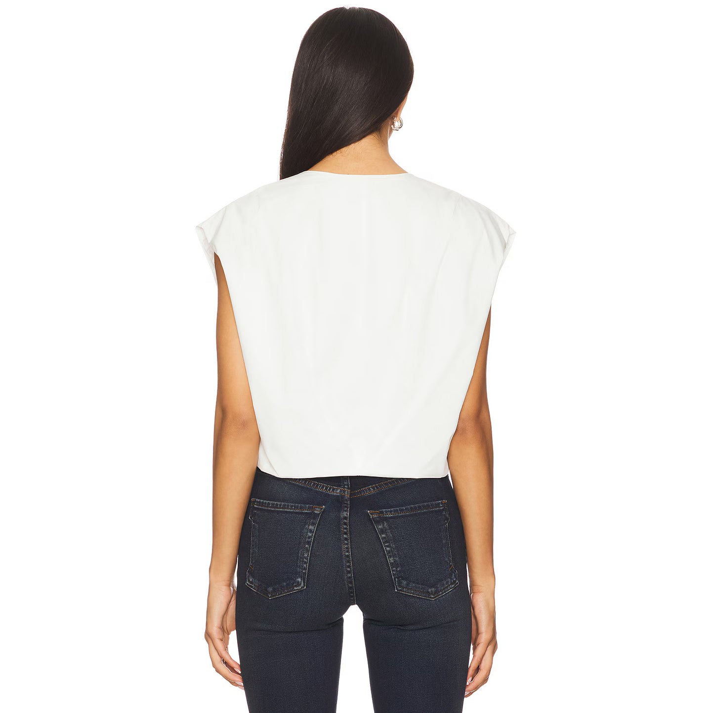 Simkhai "Wrenli" Pleated Top in White, size Small