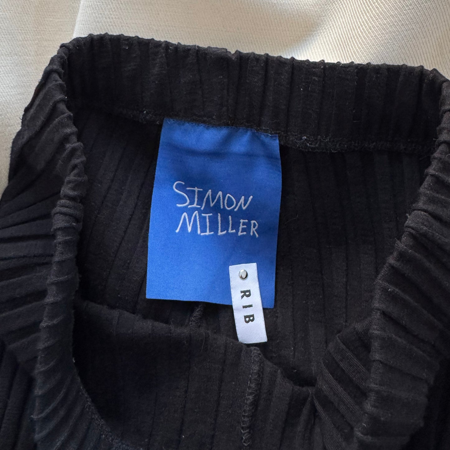 Simon Miller Ribbed Knit Crop Flare Pants in Black, size XS