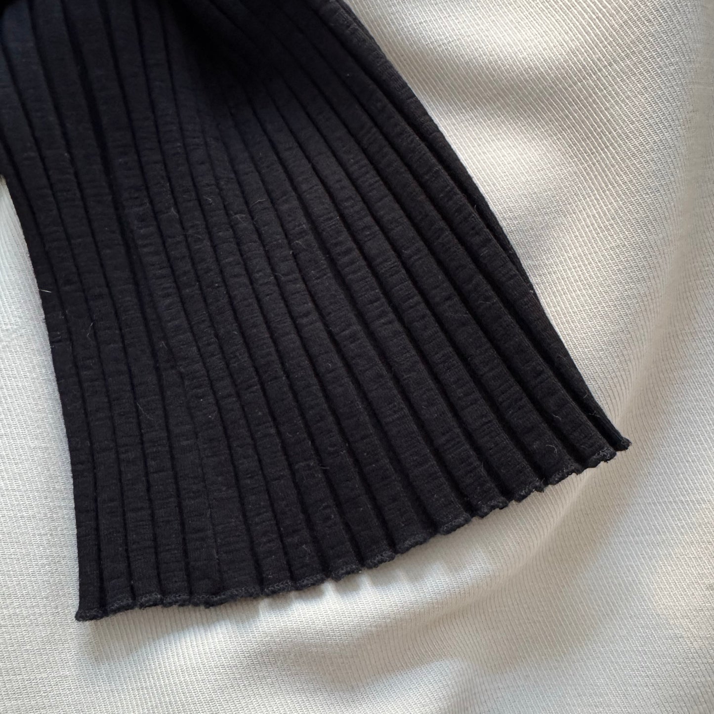 Simon Miller Ribbed Knit Crop Flare Pants in Black, size XS