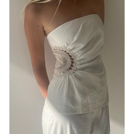 Sir The Label "Atacama" Strapless top in Natural, size "1" (size Small)