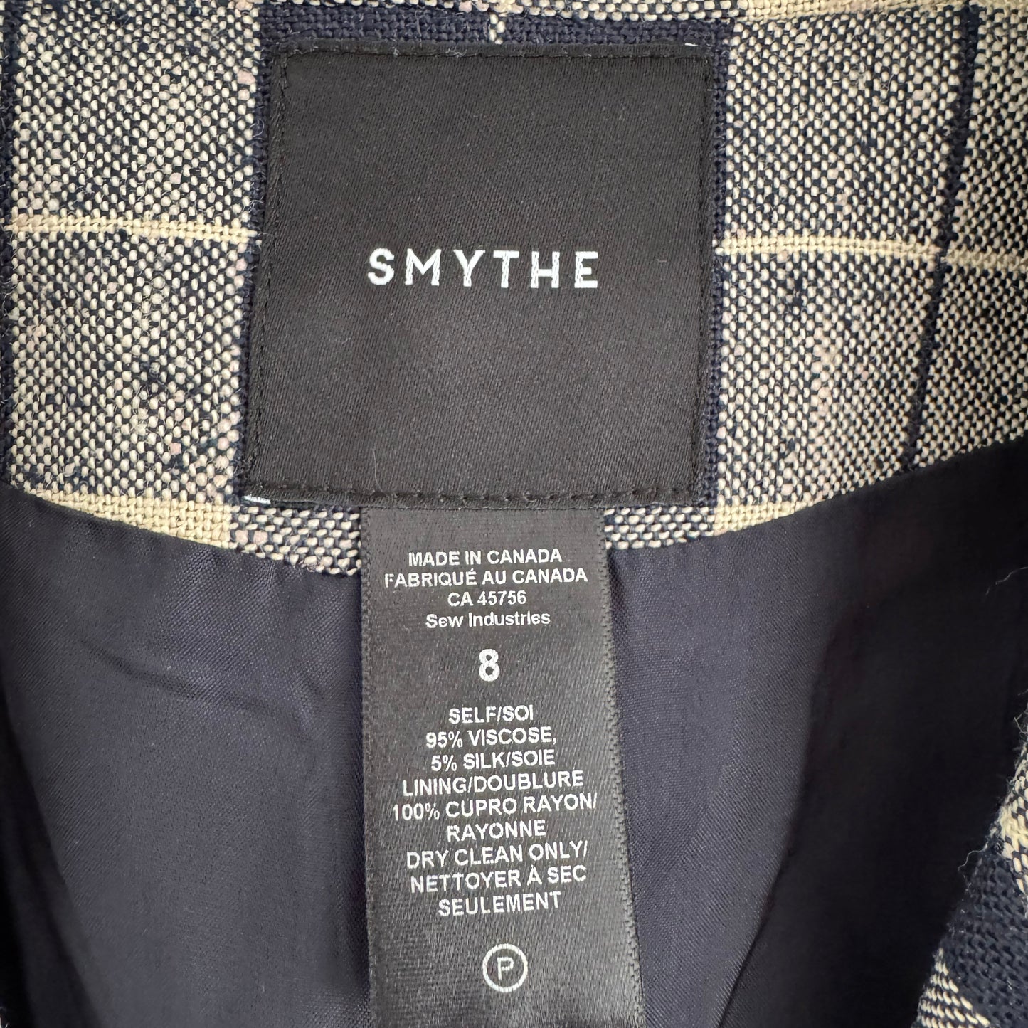 Smythe Patch Pocket Duchess Blazer in Navy/Cream, size 8 (fits 4/6)