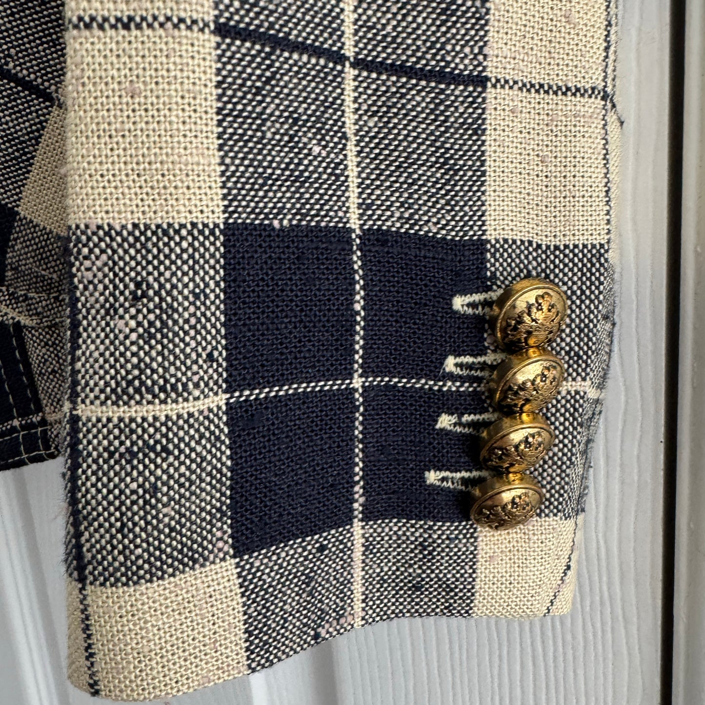 Smythe Patch Pocket Duchess Blazer in Navy/Cream, size 8 (fits 4/6)