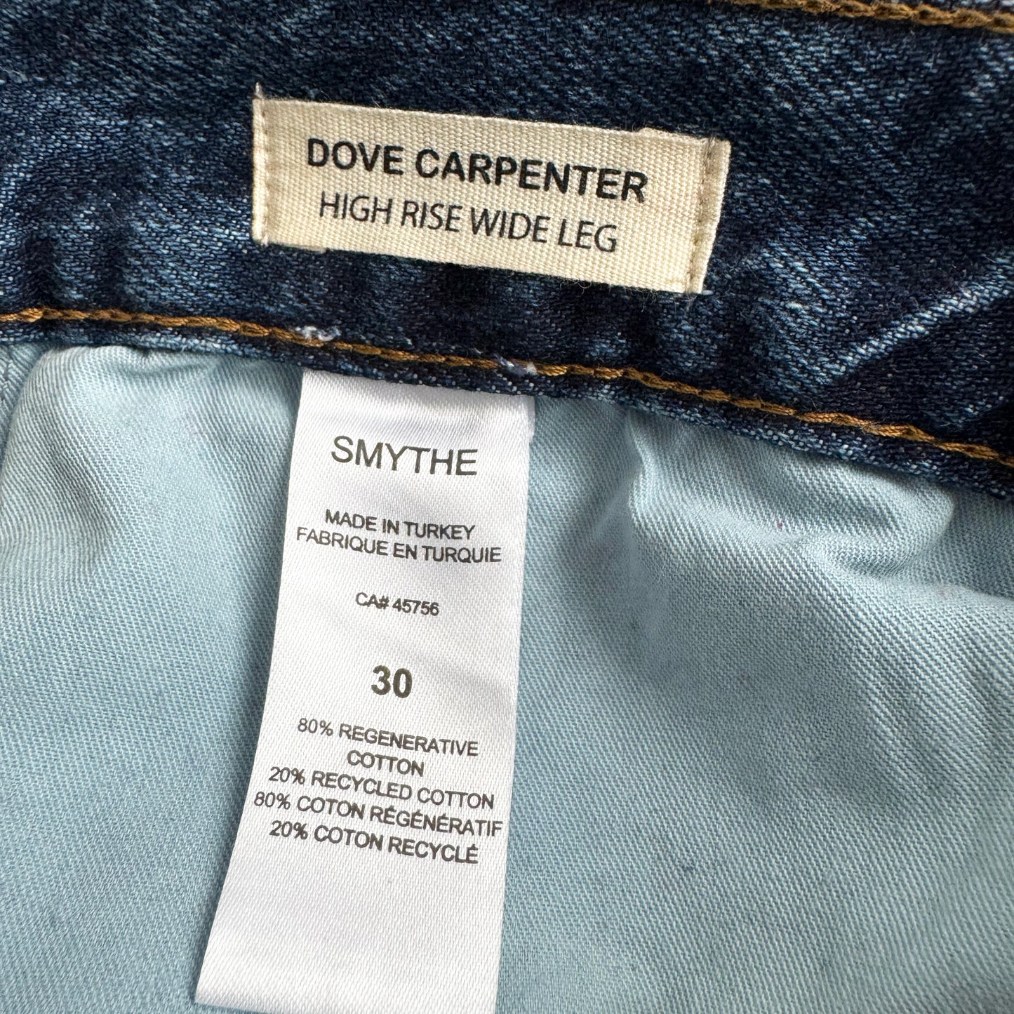 Smythe "Dove" Carpenter Jeans in Vintage Mid Blue, size 30