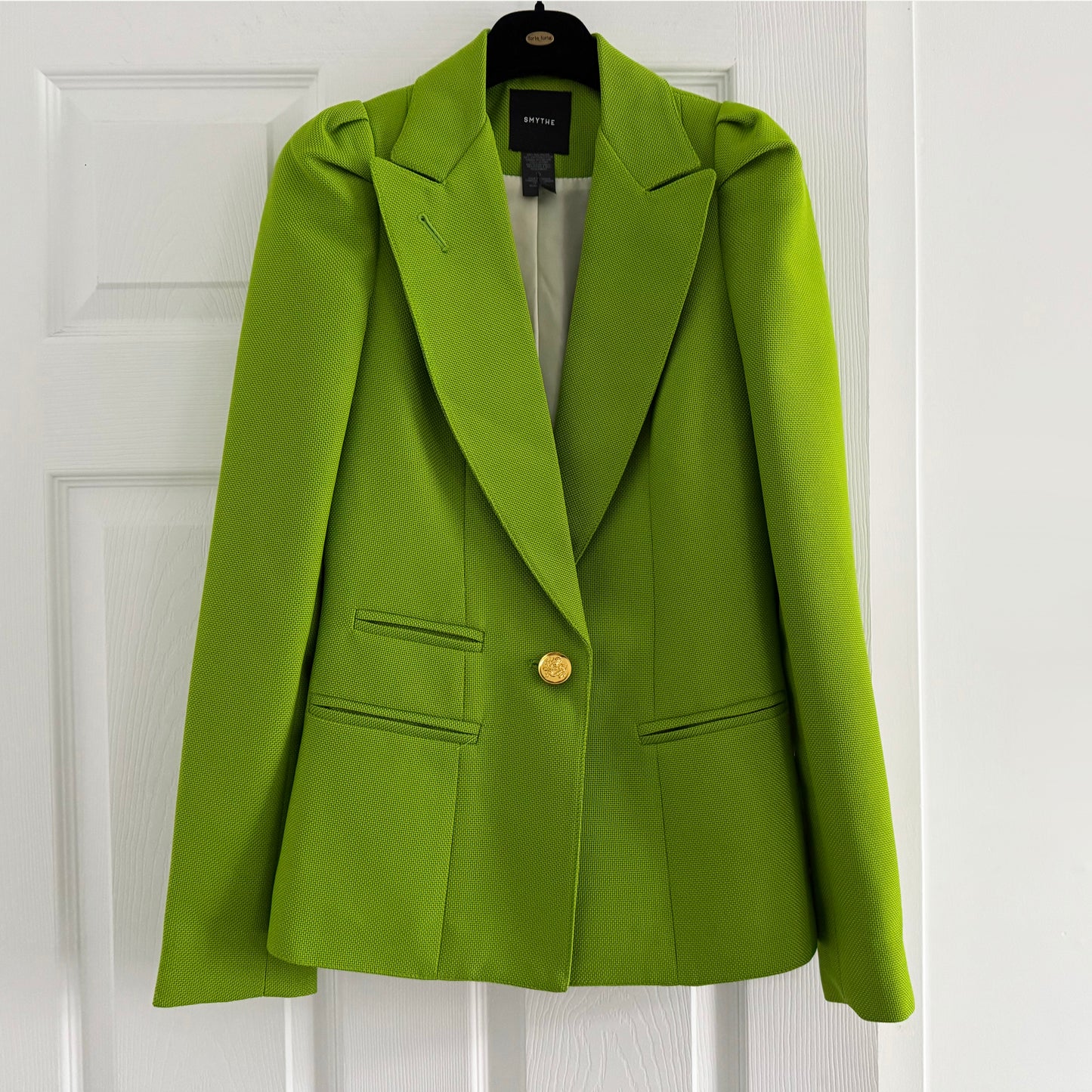 Smythe Box Pleat Blazer in Lime Green, size 4 (fits size 2)