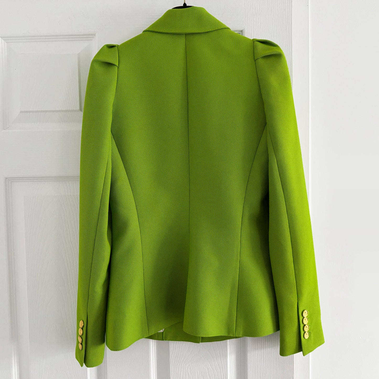 Smythe Box Pleat Blazer in Lime Green, size 4 (fits size 2)