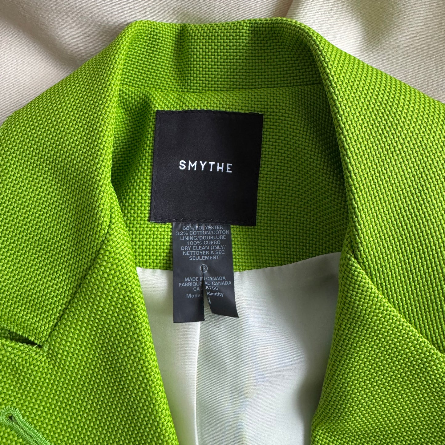 Smythe Box Pleat Blazer in Lime Green, size 4 (fits size 2)