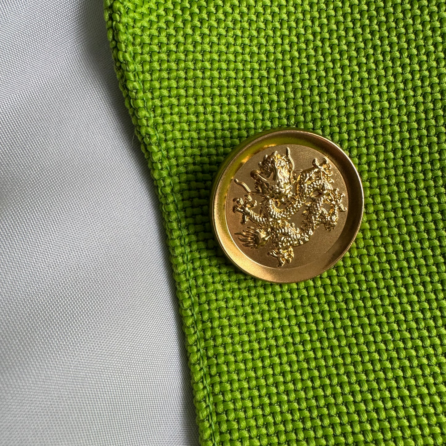 Smythe Box Pleat Blazer in Lime Green, size 4 (fits size 2)