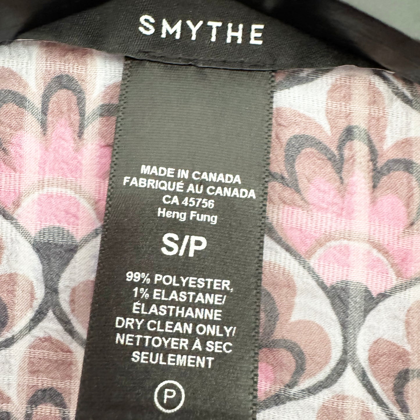 Smythe Shirred Pocket Blouse in Pink Tile Print, Size Small