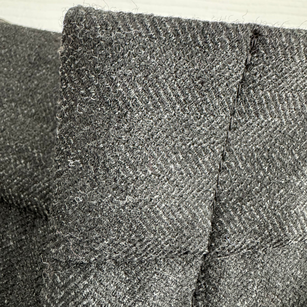 Smythe Herringbone pleated Trousers in "Carbon", size 12
