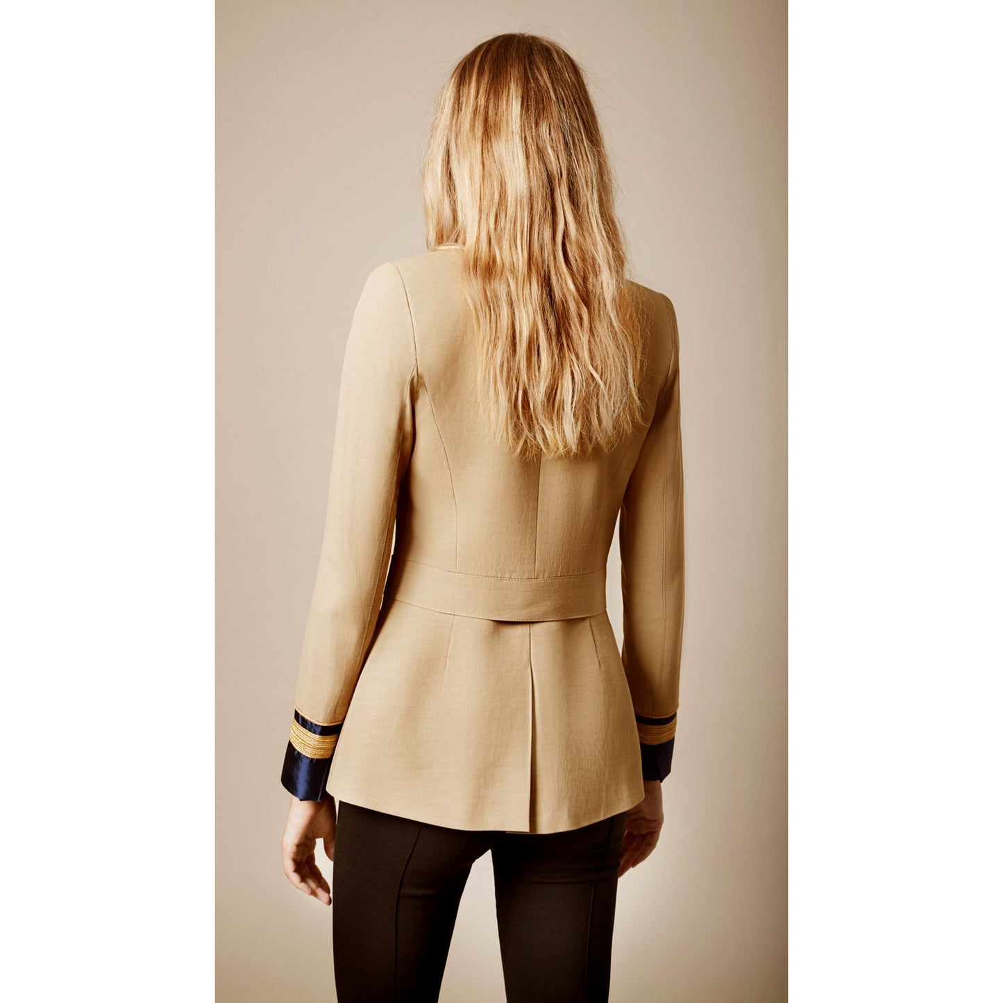 Smythe Two-in-One Regiment Blazer in Camel, size 4 (fits size 2)