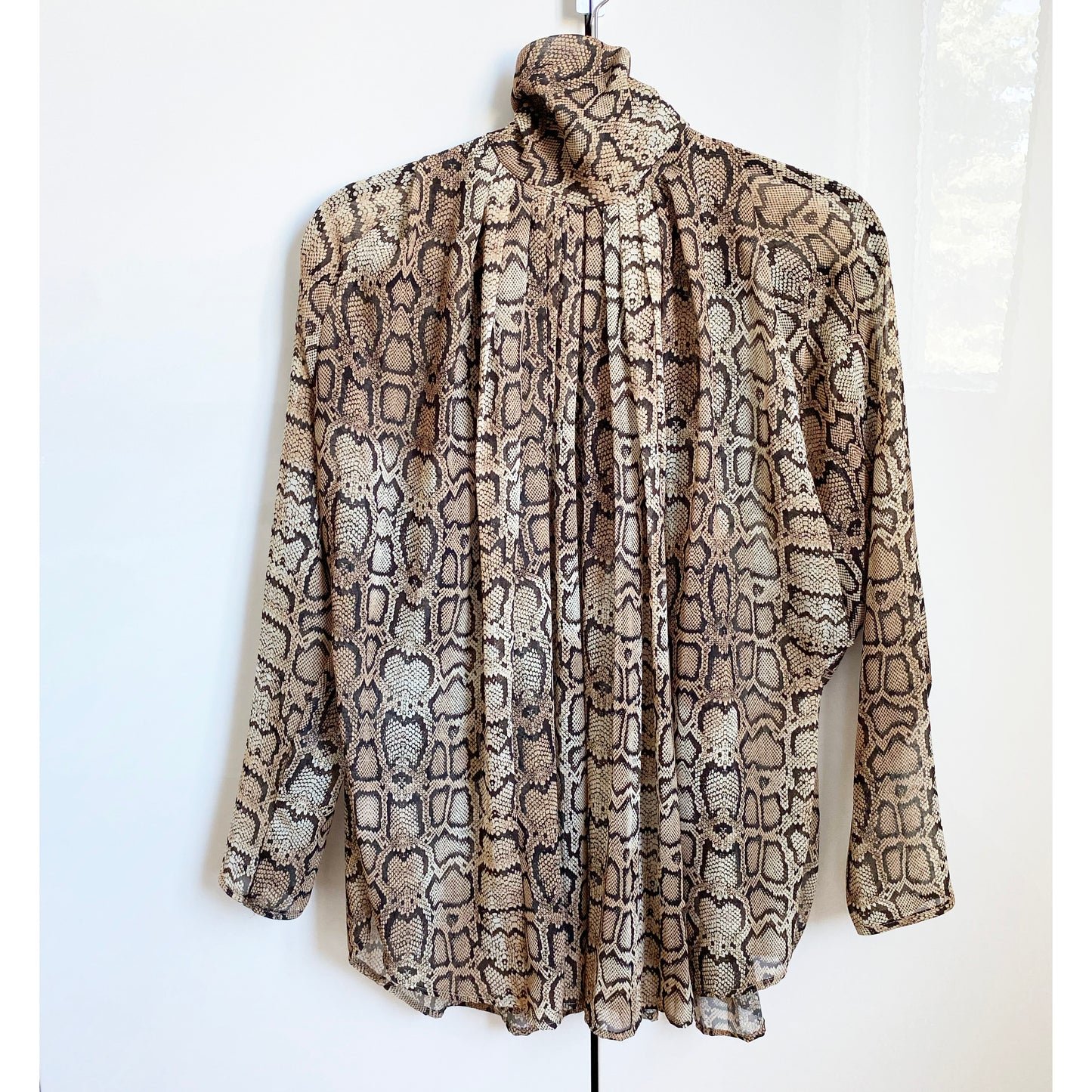 Smythe Snake Print Turtleneck Blouse, size XS (fits XS/S)