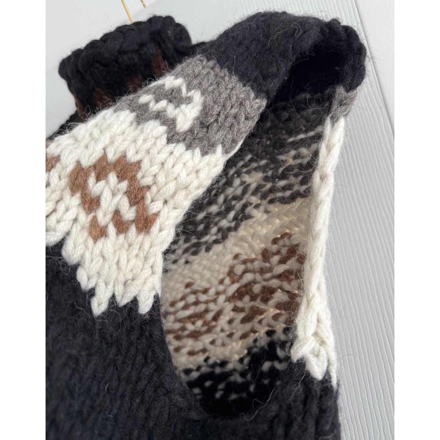 Smythe x Augden Handknit Sleeveless Turtleneck in Black Fair Isle, size Small