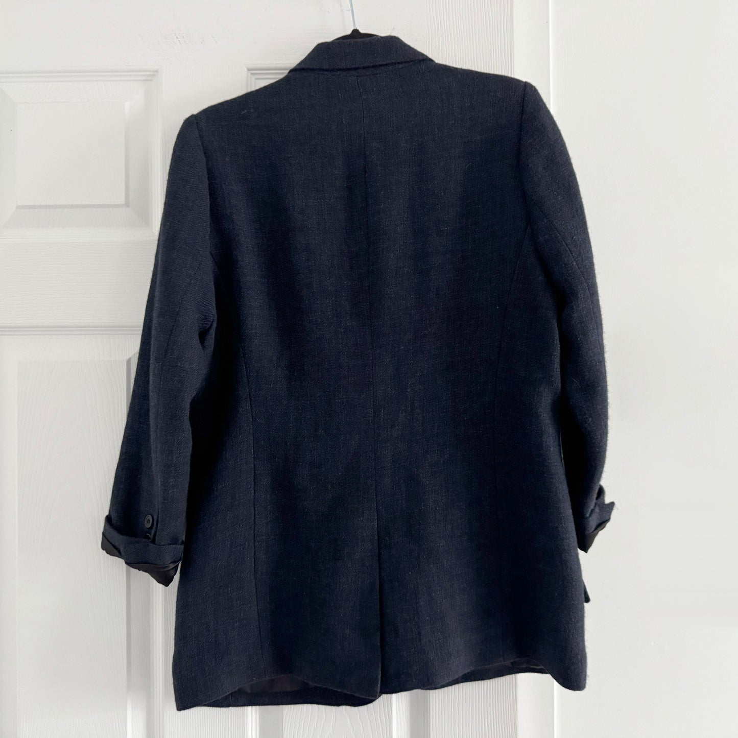 Smythe Navy Wool Shawl Collar Blazer, size 4