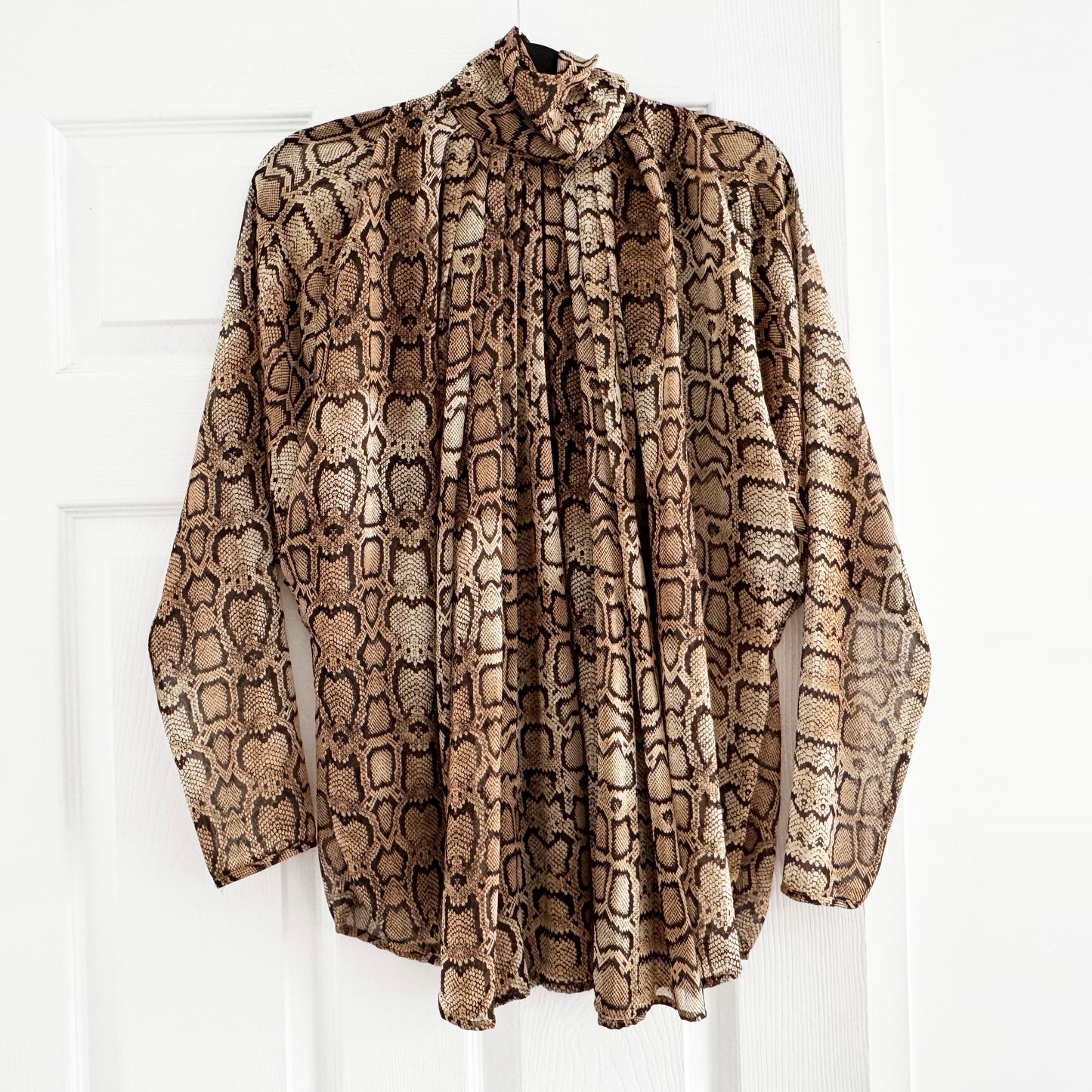 Smythe Snake Print Turtleneck Blouse, size XS (fits XS/S)