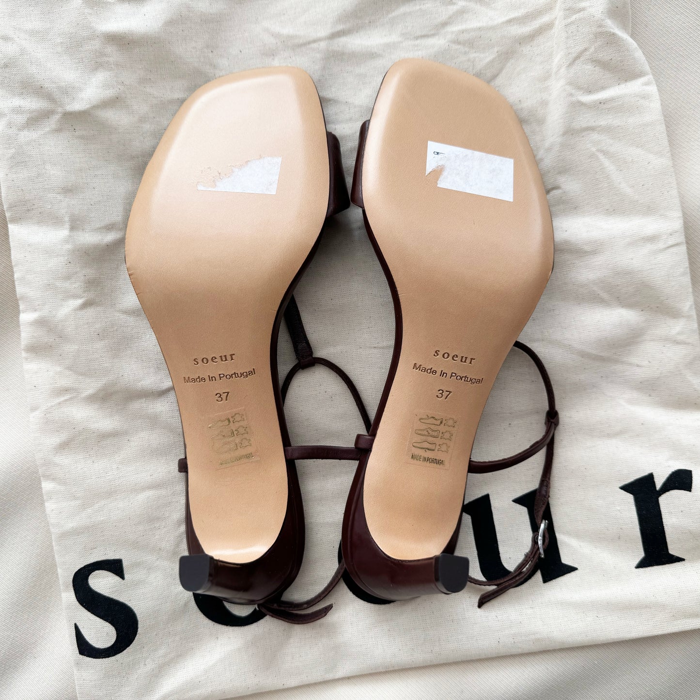 Soeur "Cecilie" Leather Sandals in Brown, size 37