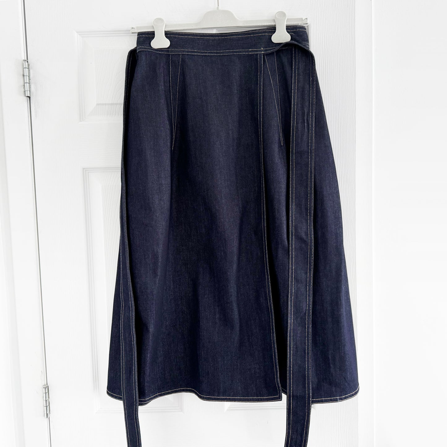 Sofie D'Hoore "Stieglitz" Denim Wrap Skirt in Indigo, size 34