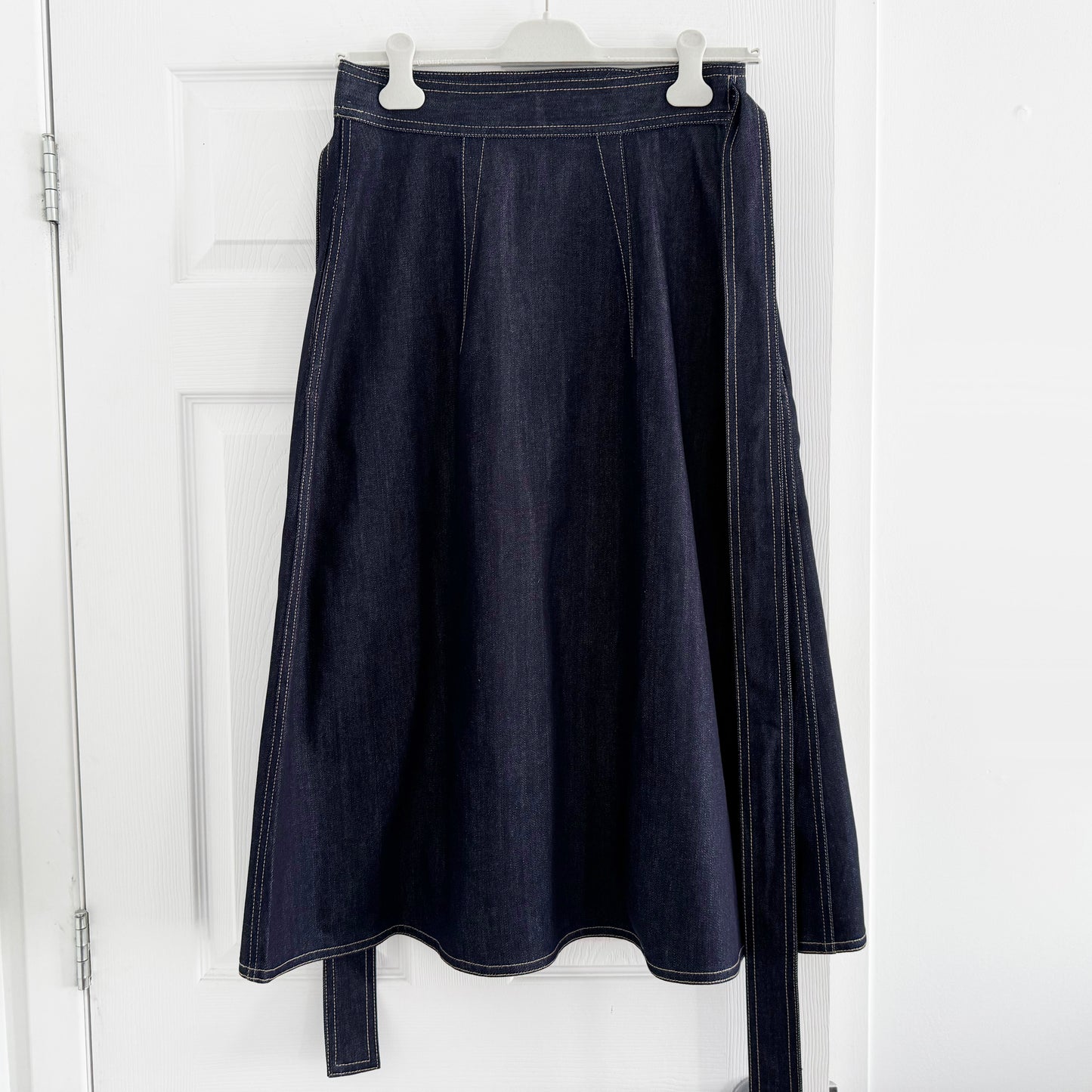 Sofie D'Hoore "Stieglitz" Denim Wrap Skirt in Indigo, size 34