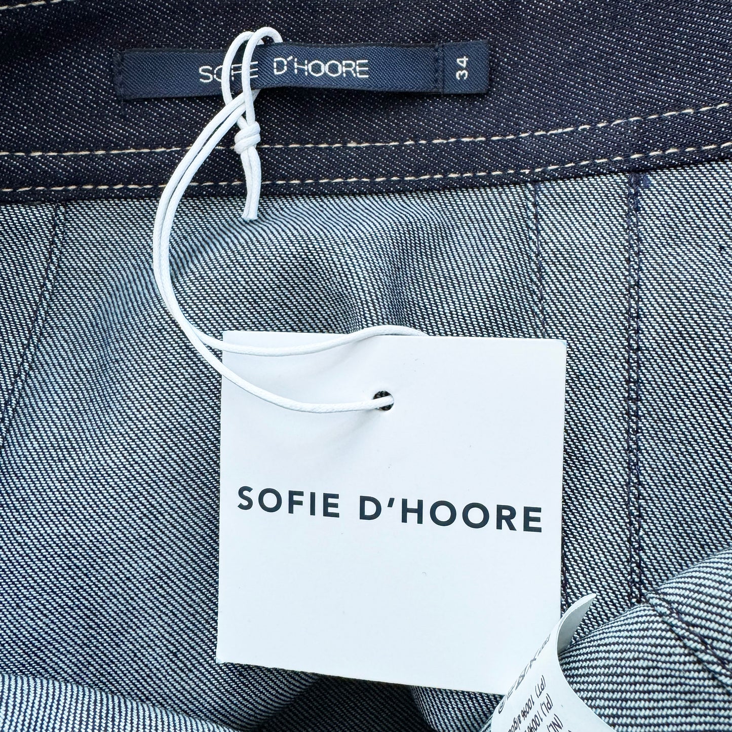 Sofie D'Hoore "Stieglitz" Denim Wrap Skirt in Indigo, size 34