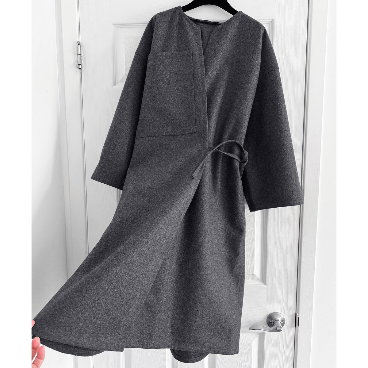 Sofie D'Hoore "Carol" Wrap Coat in "Graphite Melange", size 38 (fits Medium ish?)