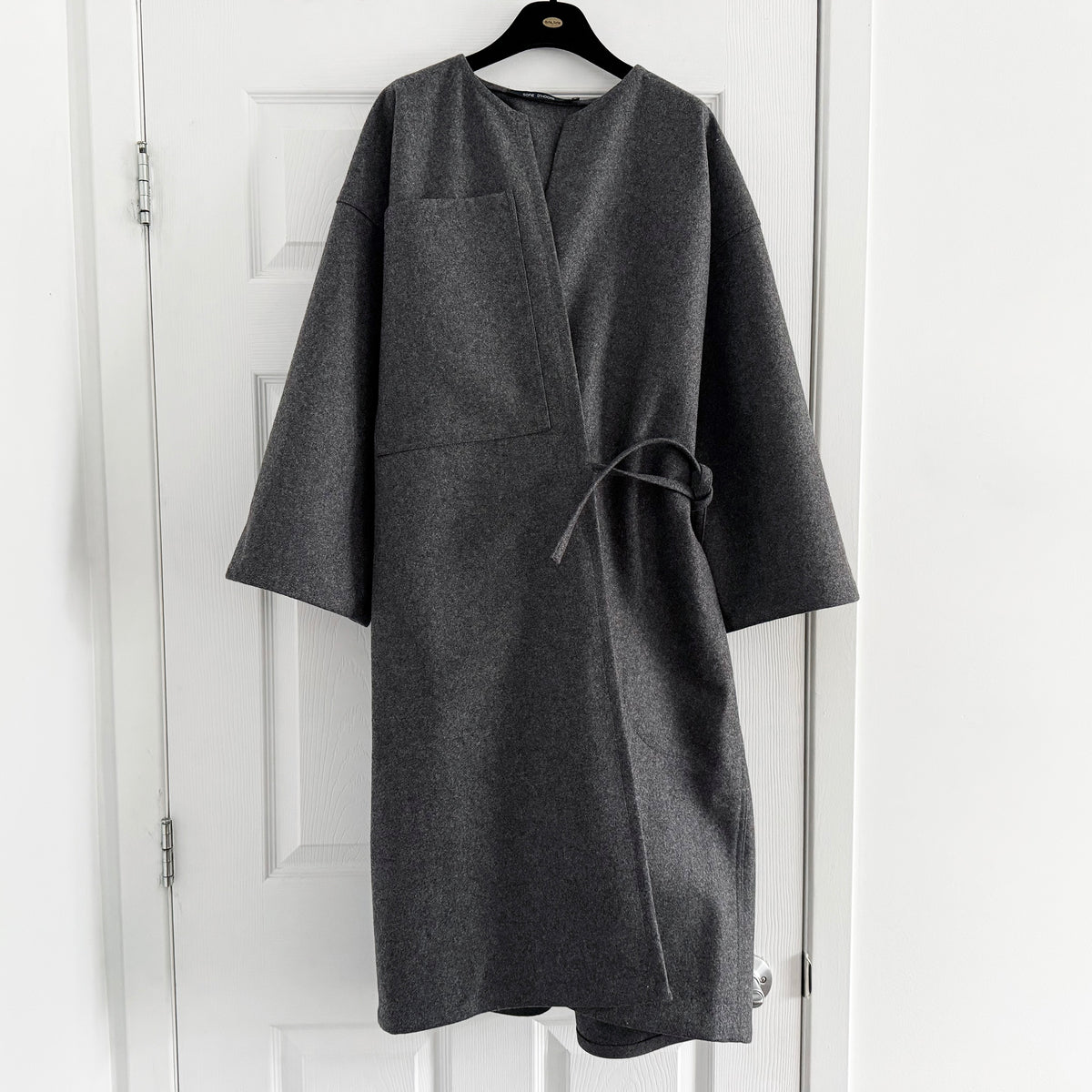 Sofie D'Hoore "Carol" Wrap Coat in "Graphite Melange", size 38 (fits Medium ish?)