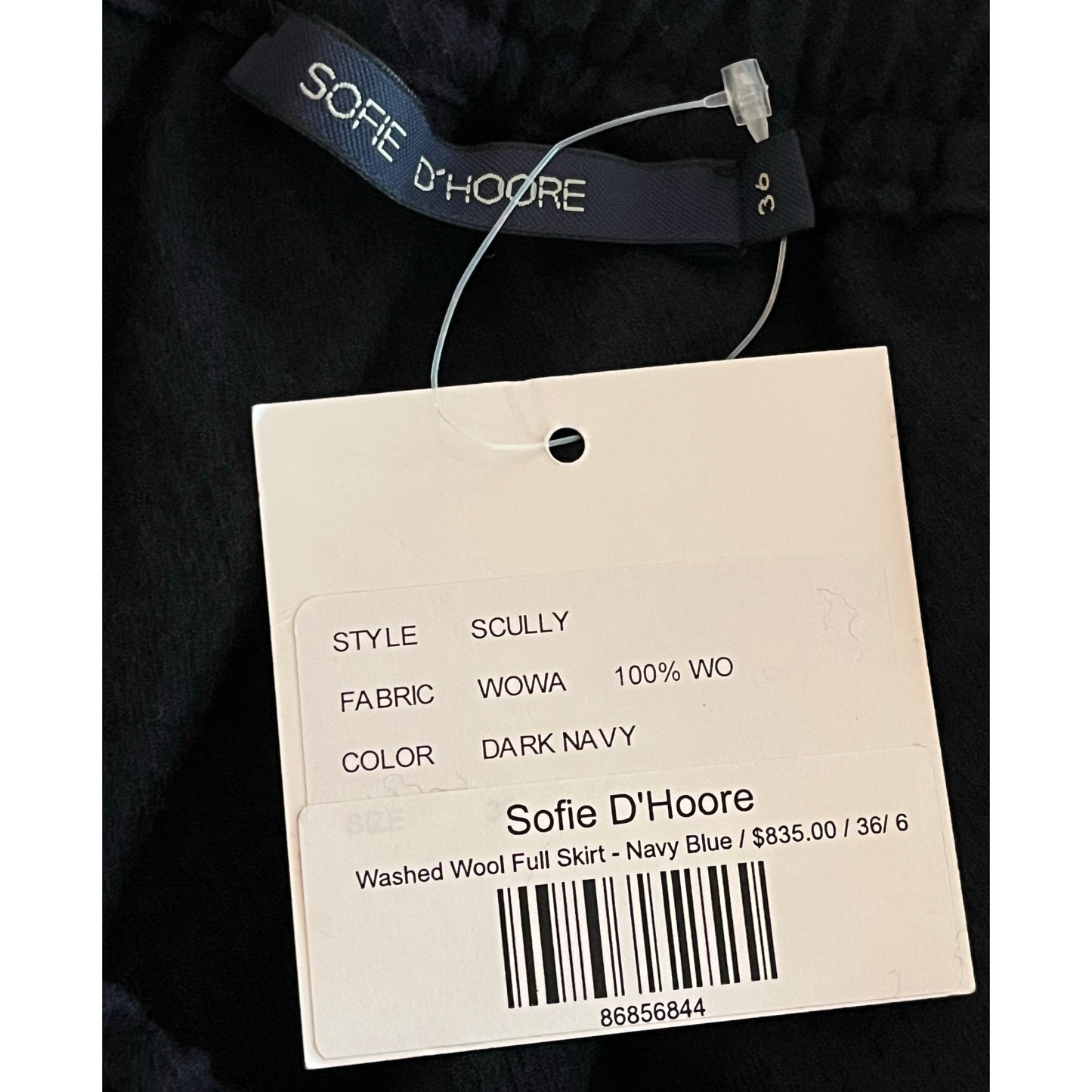 Sofie D'hoore "Scully" Wool Skirt in Navy, size 36 (fits like size small)