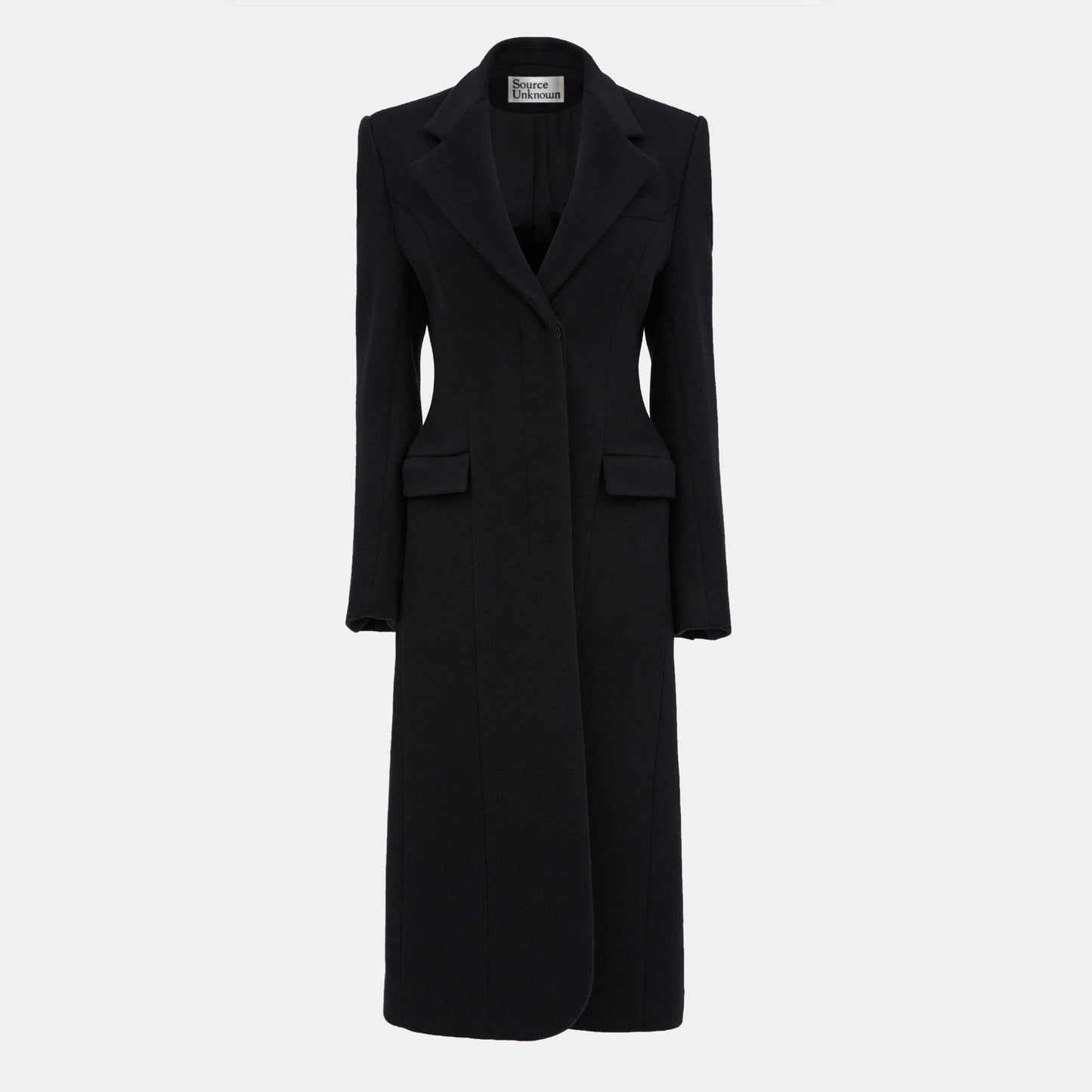 Source Unknown "Holin" Hourglass Coat in Black, size Medium (fits S/M)