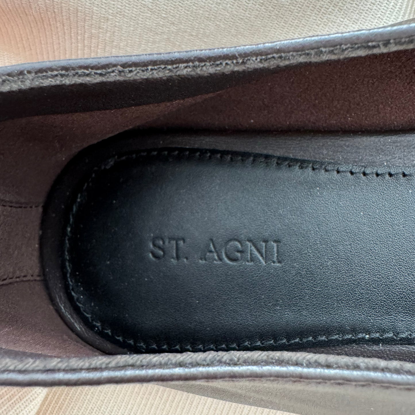 St Agni Low Scoop Ballet Flat in Coffee, size 37