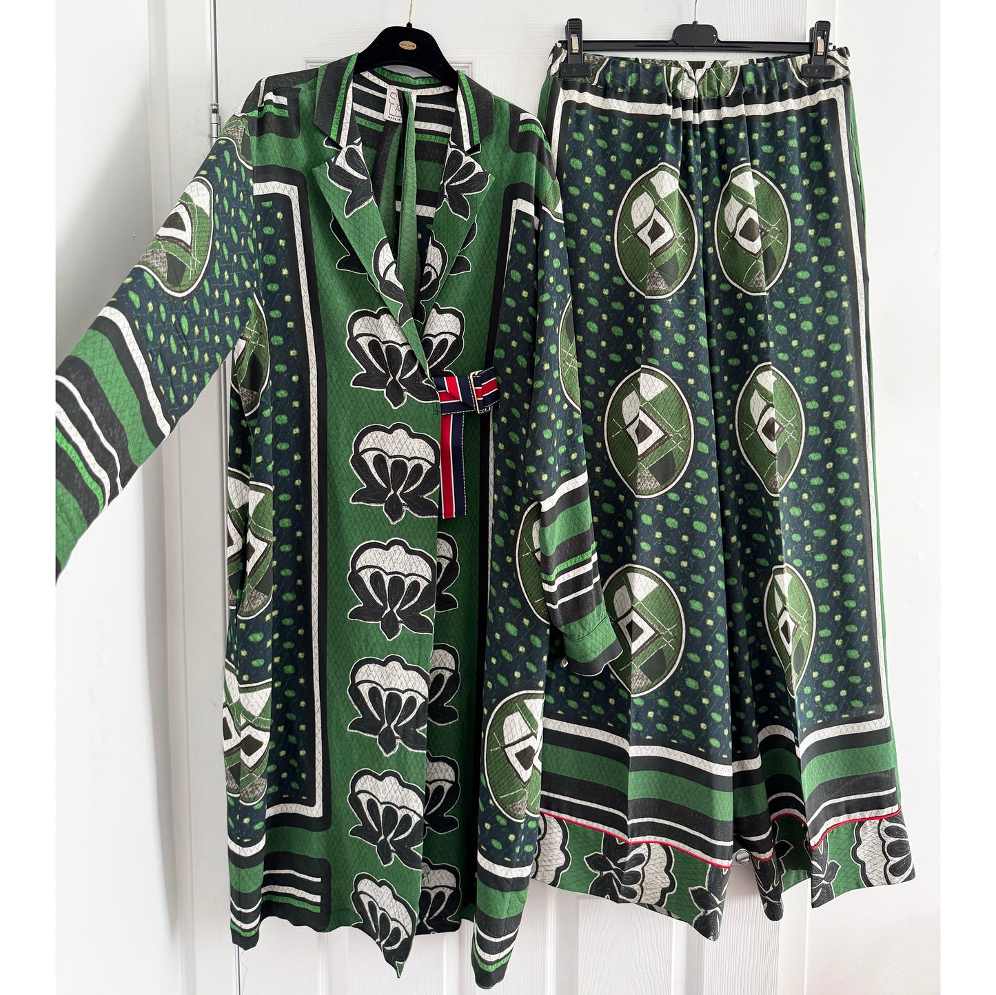 Stella Jean Printed Silk Tunic and Pants Set, size 46IT (fits like an 8US)