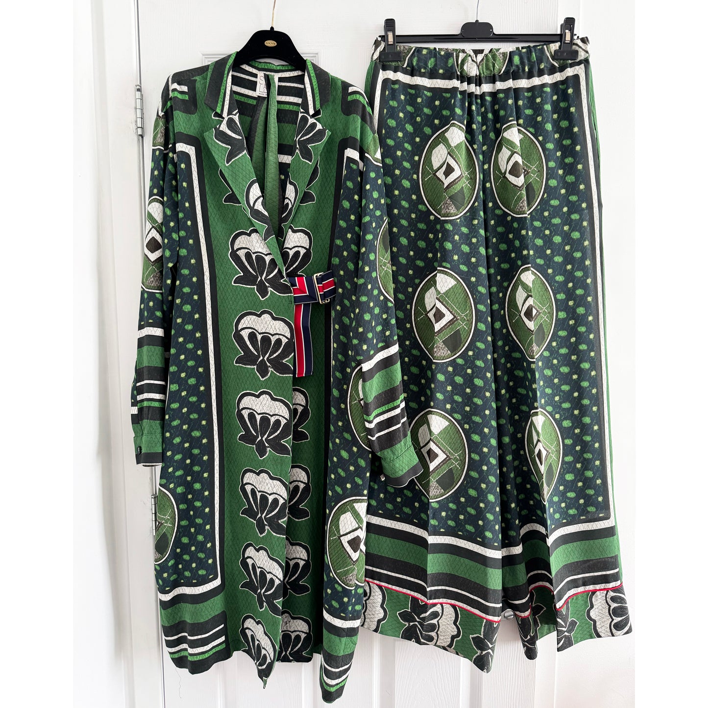 Stella Jean Printed Silk Tunic and Pants Set, size 46IT (fits like an 8US)