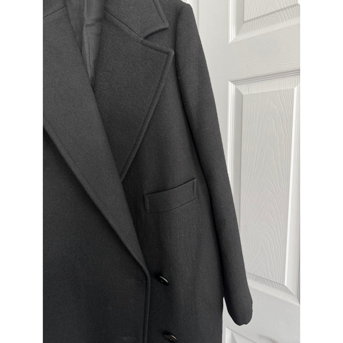 Stella McCartney "Edith" Double Breasted Wool Pea Coat in Black, size 42IT (fits like 4/6)