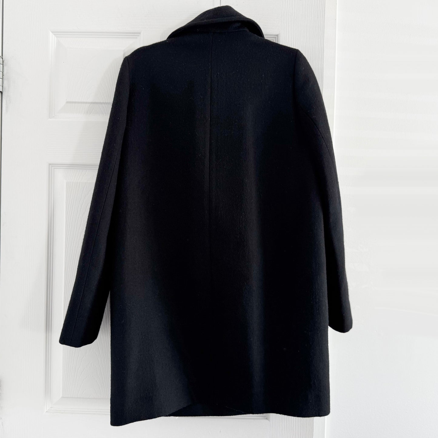 Stella McCartney "Edith" Double Breasted Wool Pea Coat in Black, size 42IT (fits like 4/6)