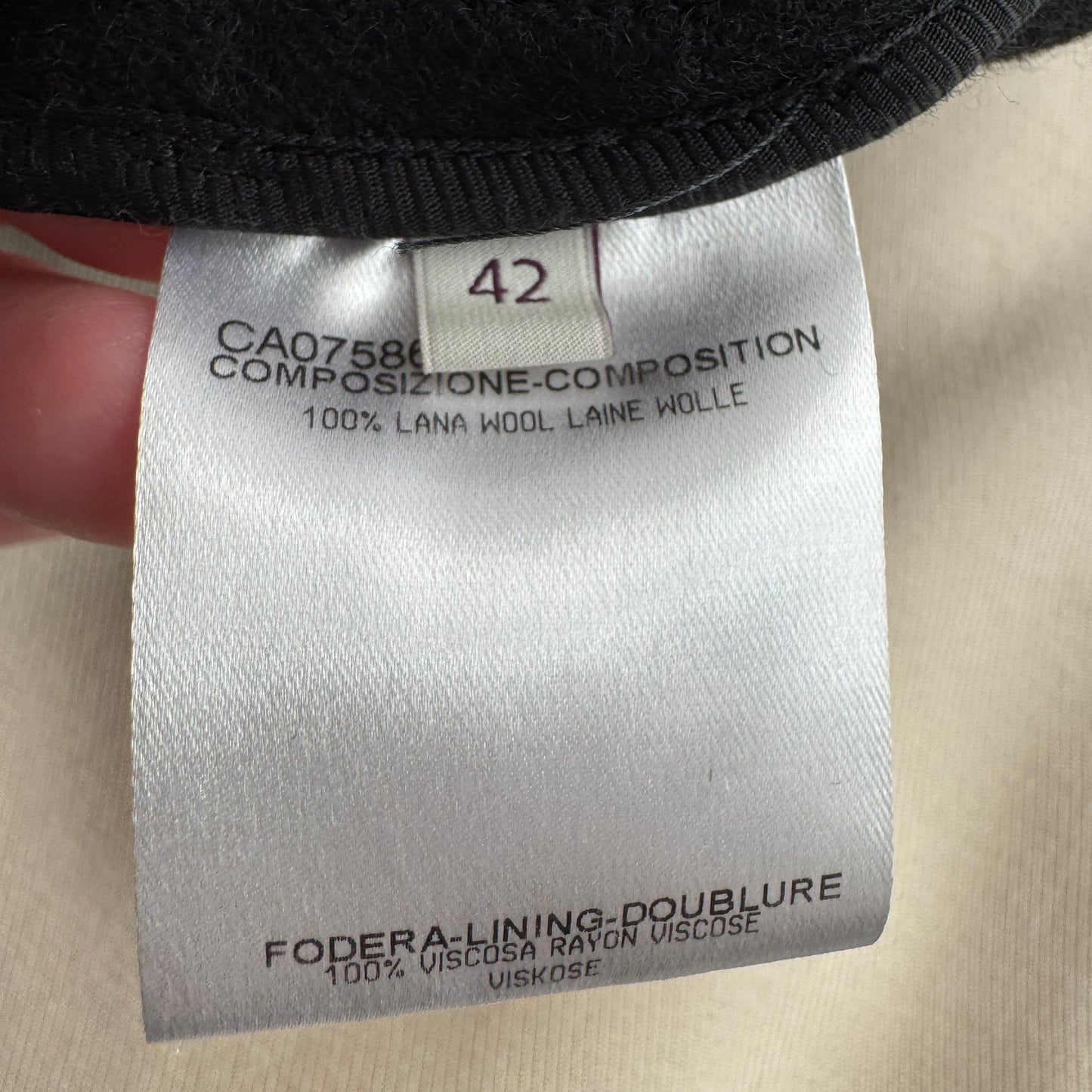 Stella McCartney "Edith" Double Breasted Wool Pea Coat in Black, size 42IT (fits like 4/6)