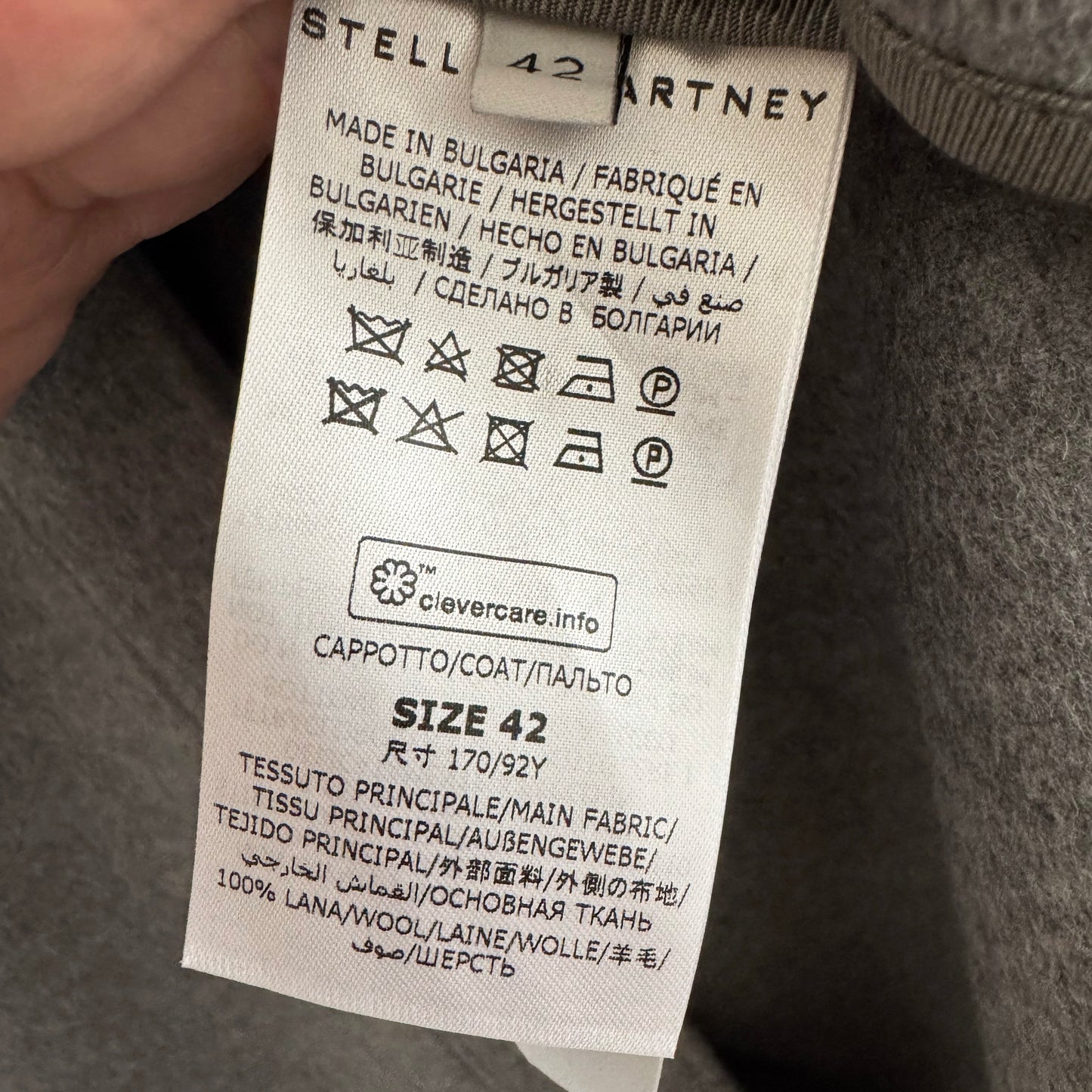 Stella McCartney "Linda" Coat in Grey, size 42 (fits M/L ish)