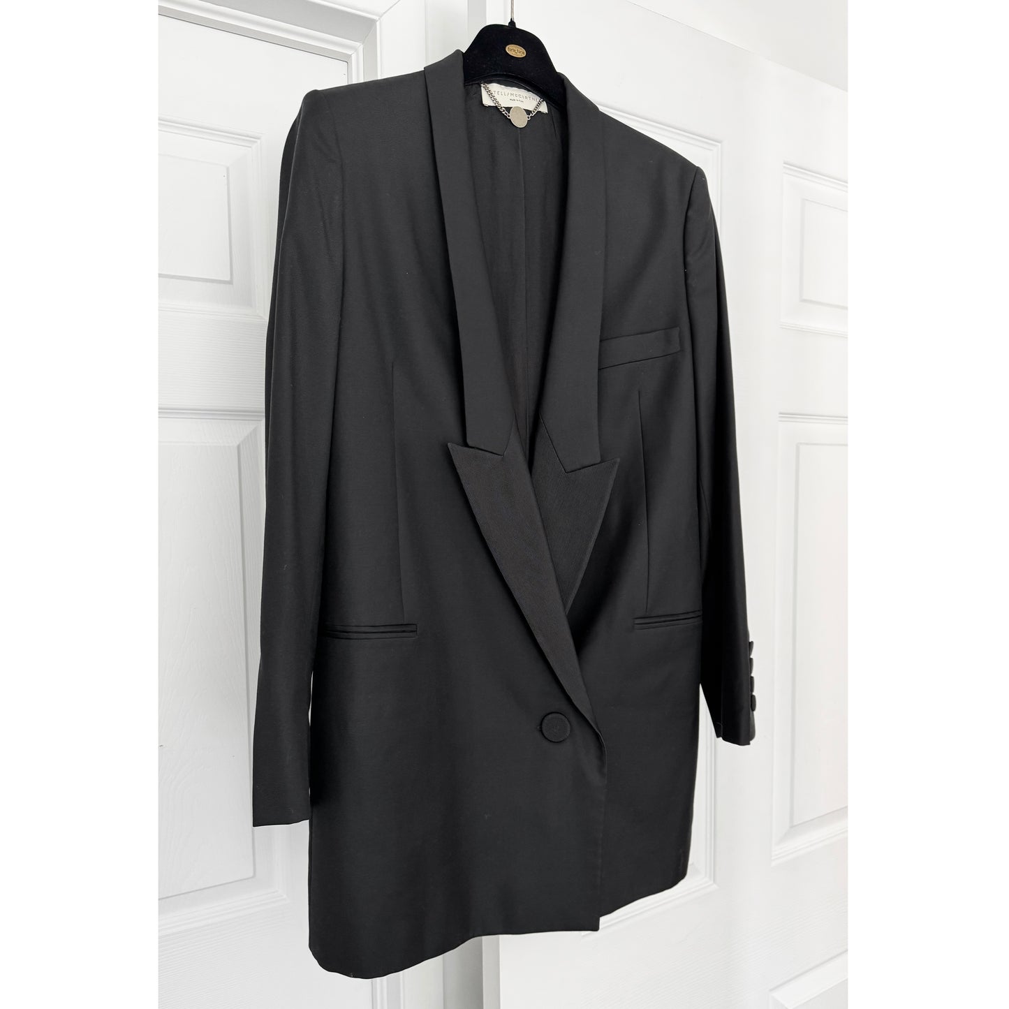 Stella McCartney Long Black Tuxedo Blazer, size 40IT (fits like size 2/4)
