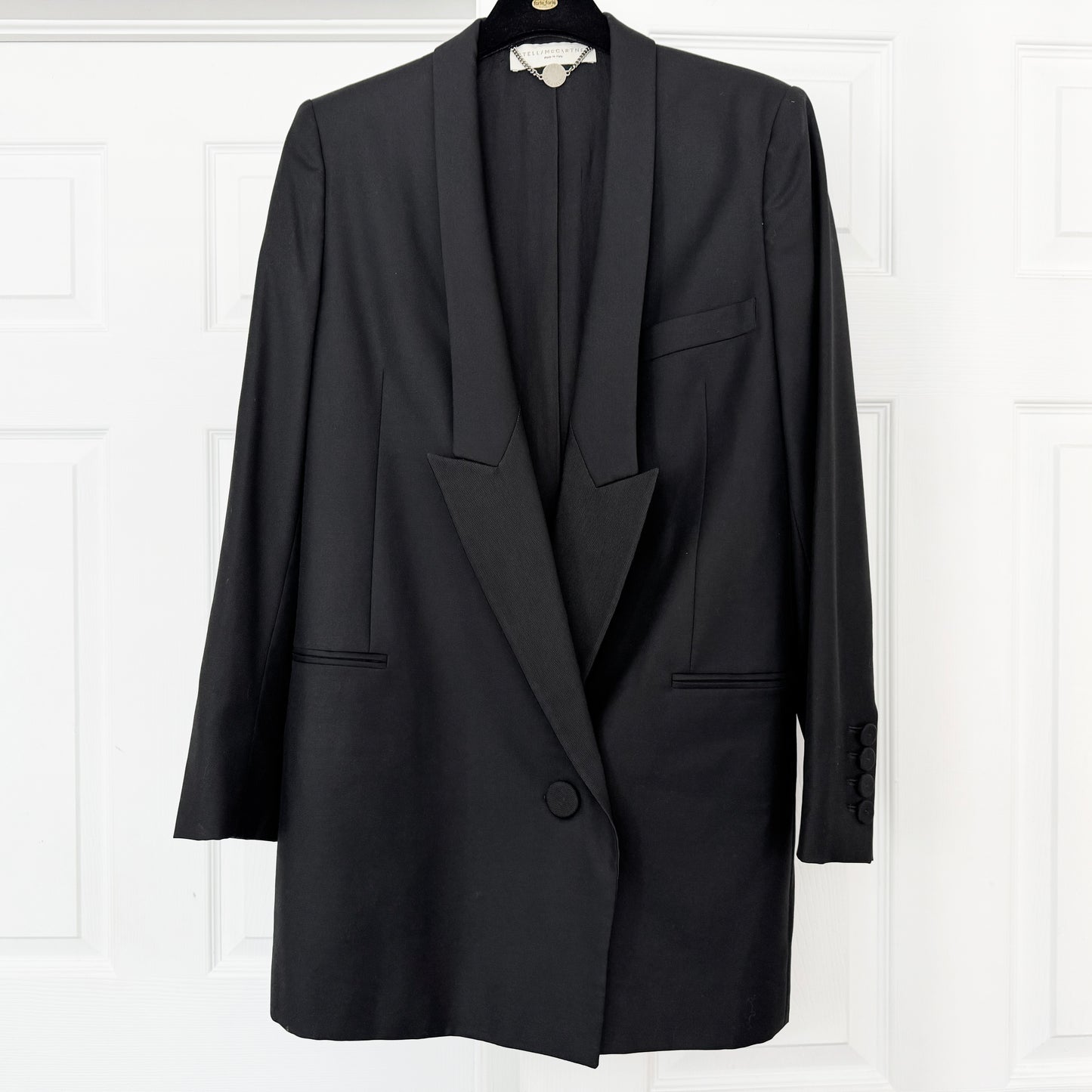 Stella McCartney Long Black Tuxedo Blazer, size 40IT (fits like size 2/4)