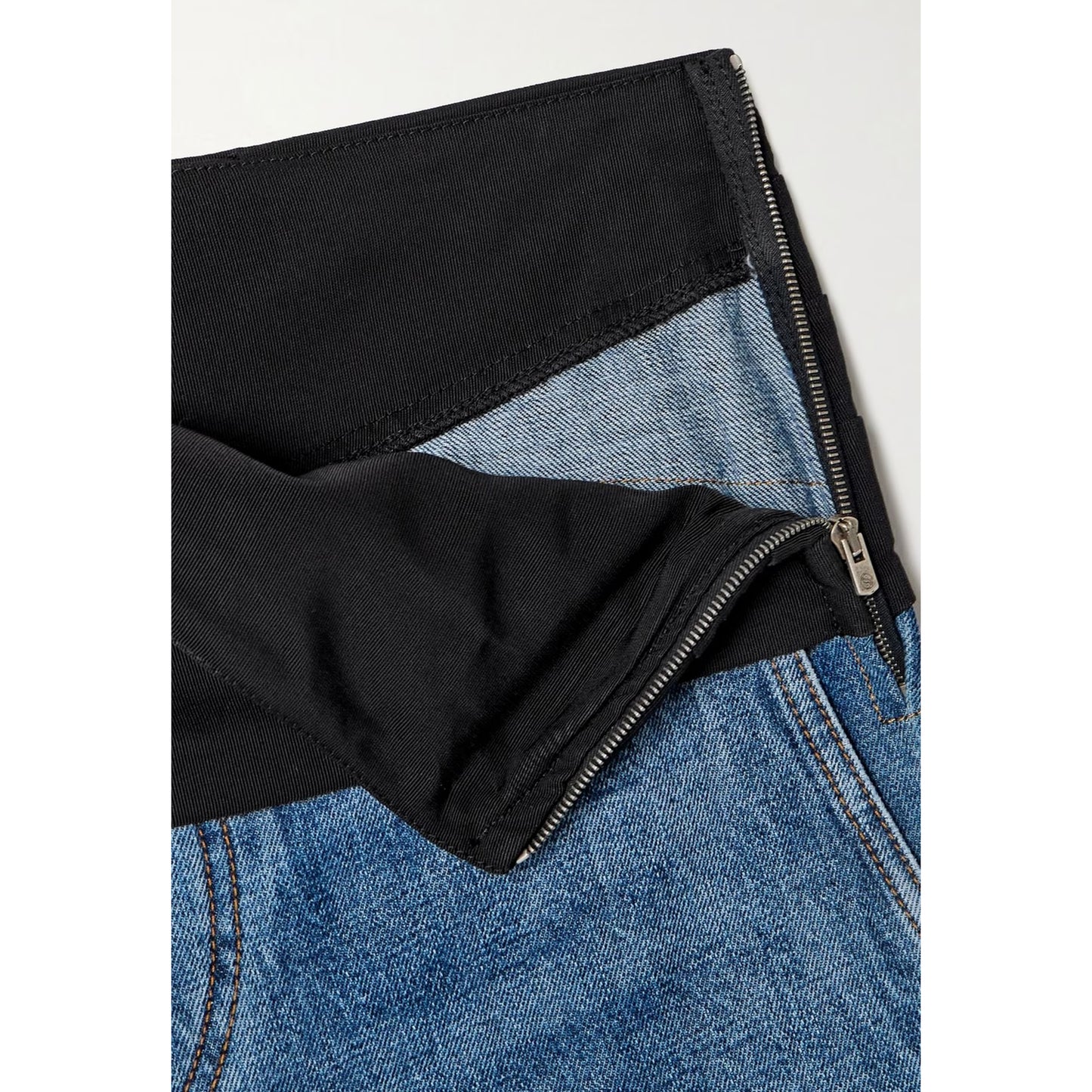 Stella McCartney Tuxedo Waistband Wide Leg Jeans, size 27