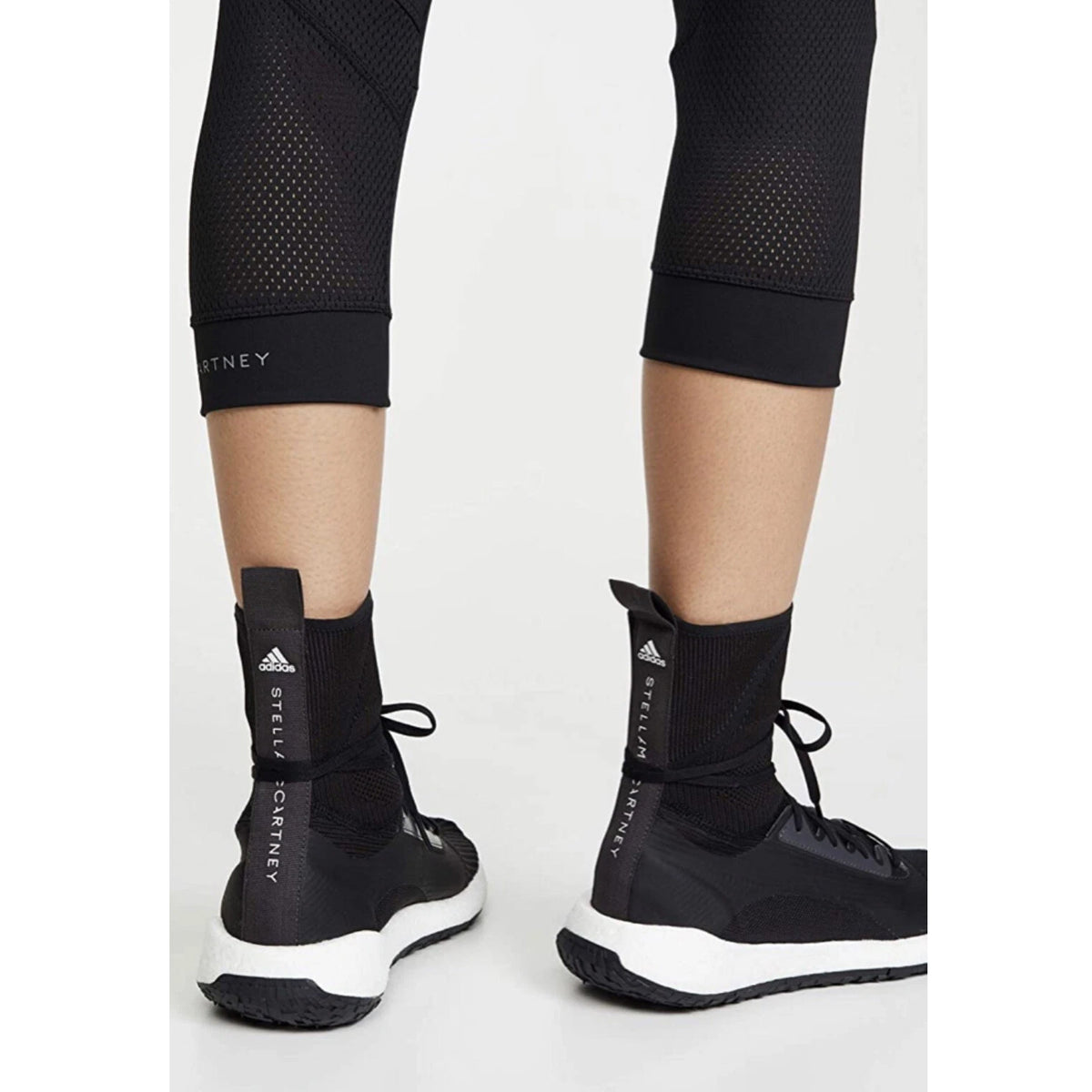 Adidas x Stella McCartney "Pulseboost" Sock Sneakers in Black, size 9