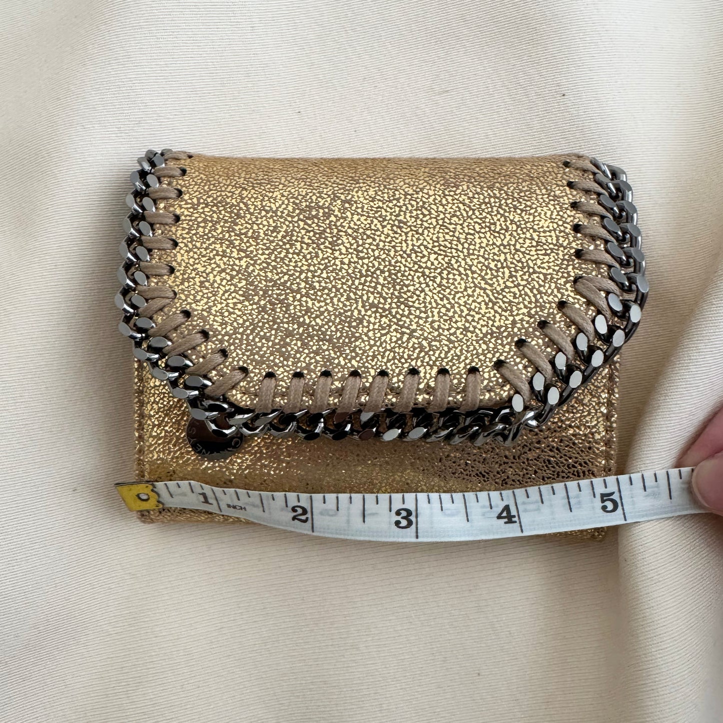 Stella McCartney Falabella Fold Wallet in Gold