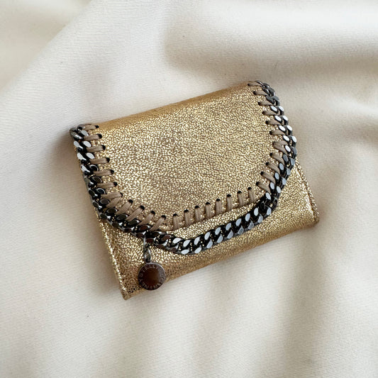 Stella McCartney Falabella Fold Wallet in Gold