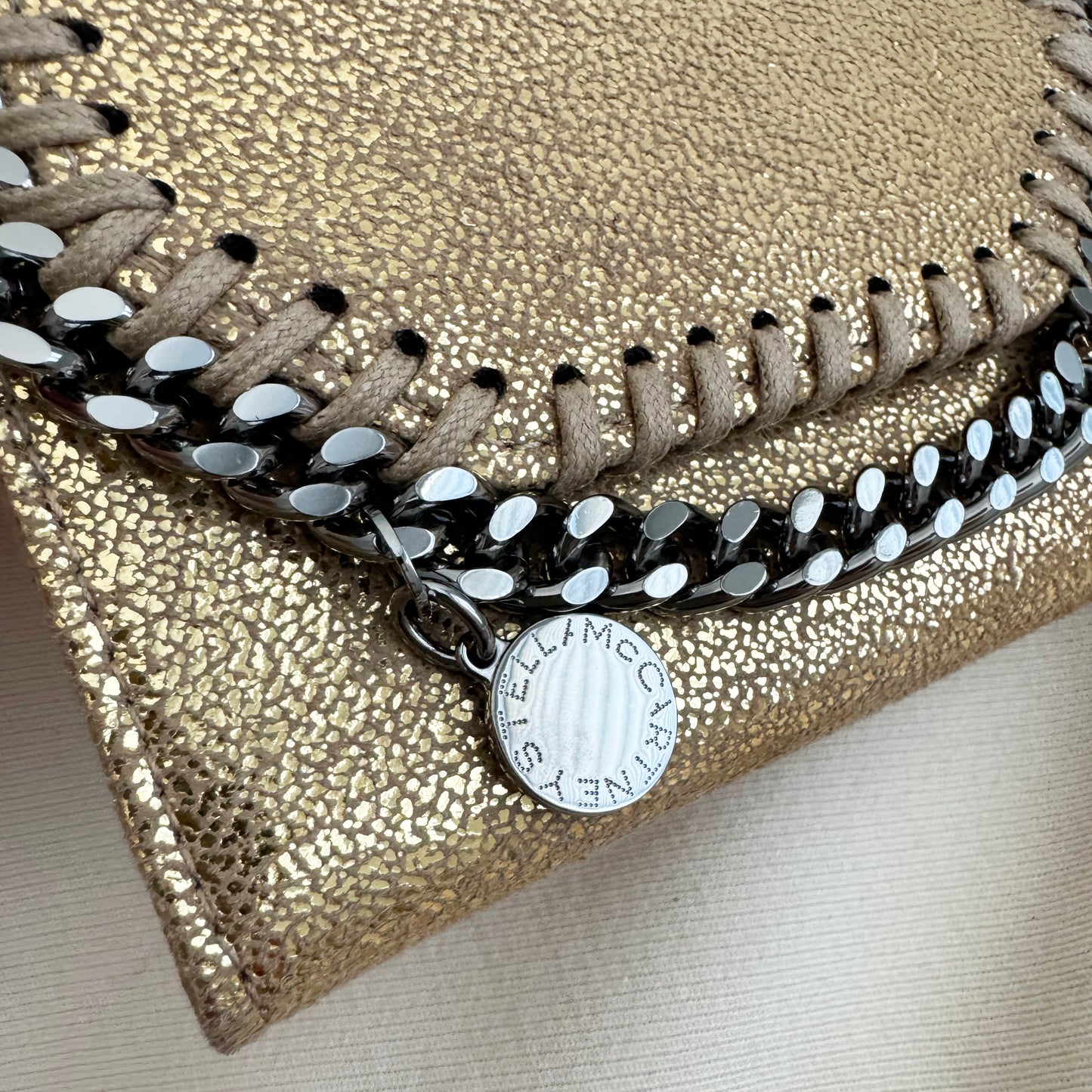 Stella McCartney Falabella Fold Wallet in Gold