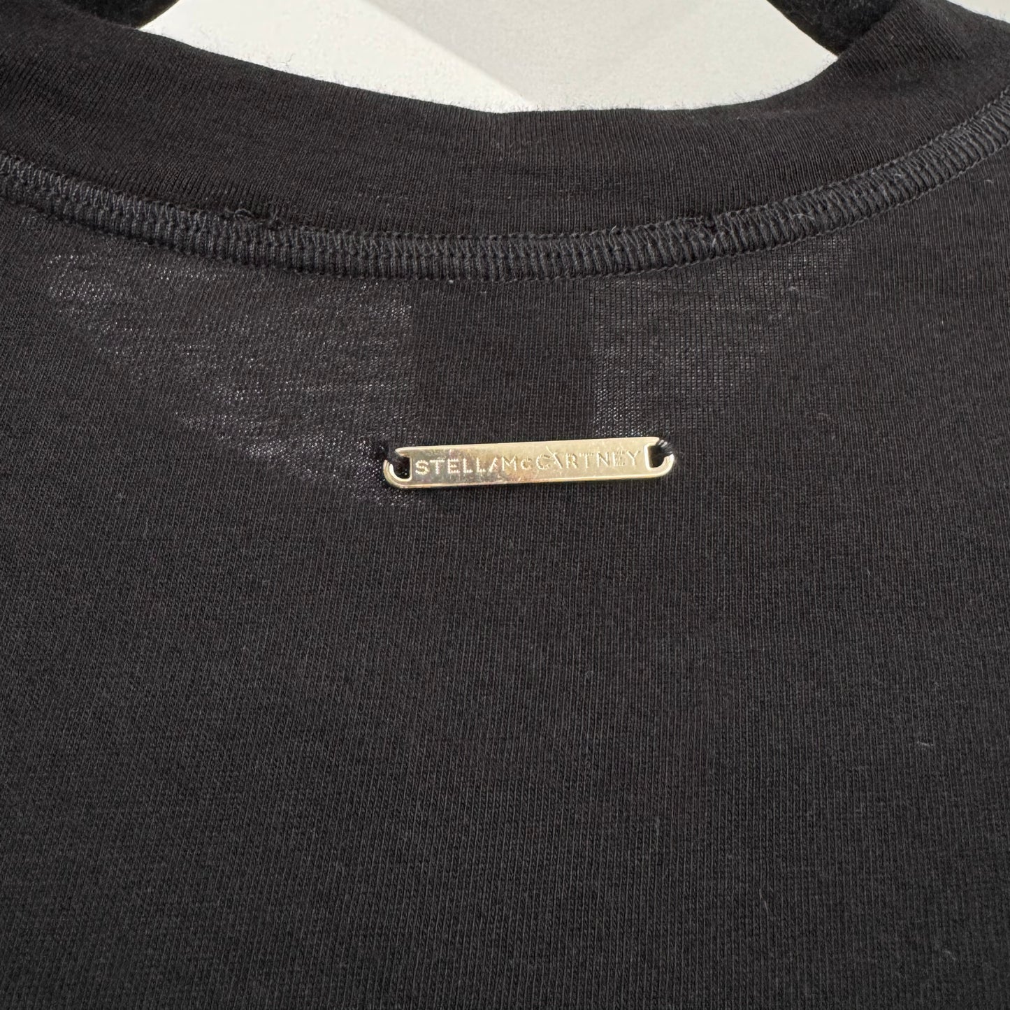 Stella McCartney Logo Tape Mini Dress in Black, size Small