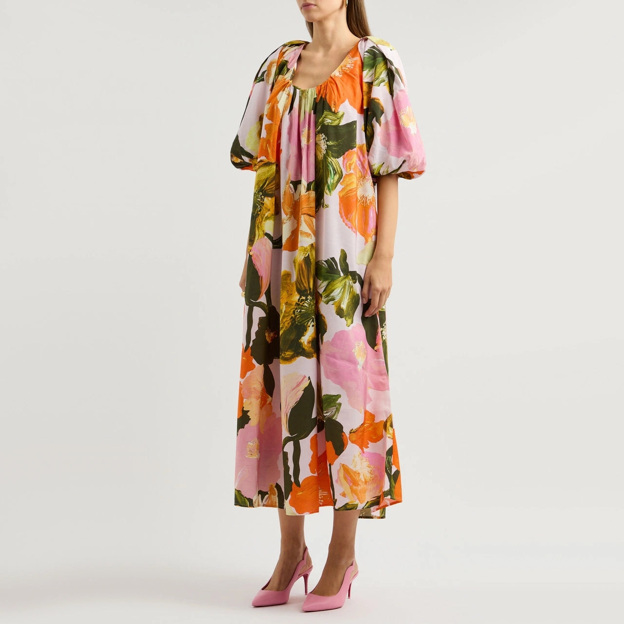 Stine Goya "Teresa" Floral Print Midi Dress, size Small