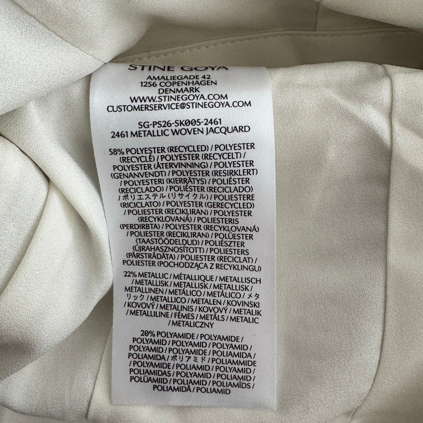 Stine Goya Lurex Midi Skirt in Metallic, size Small