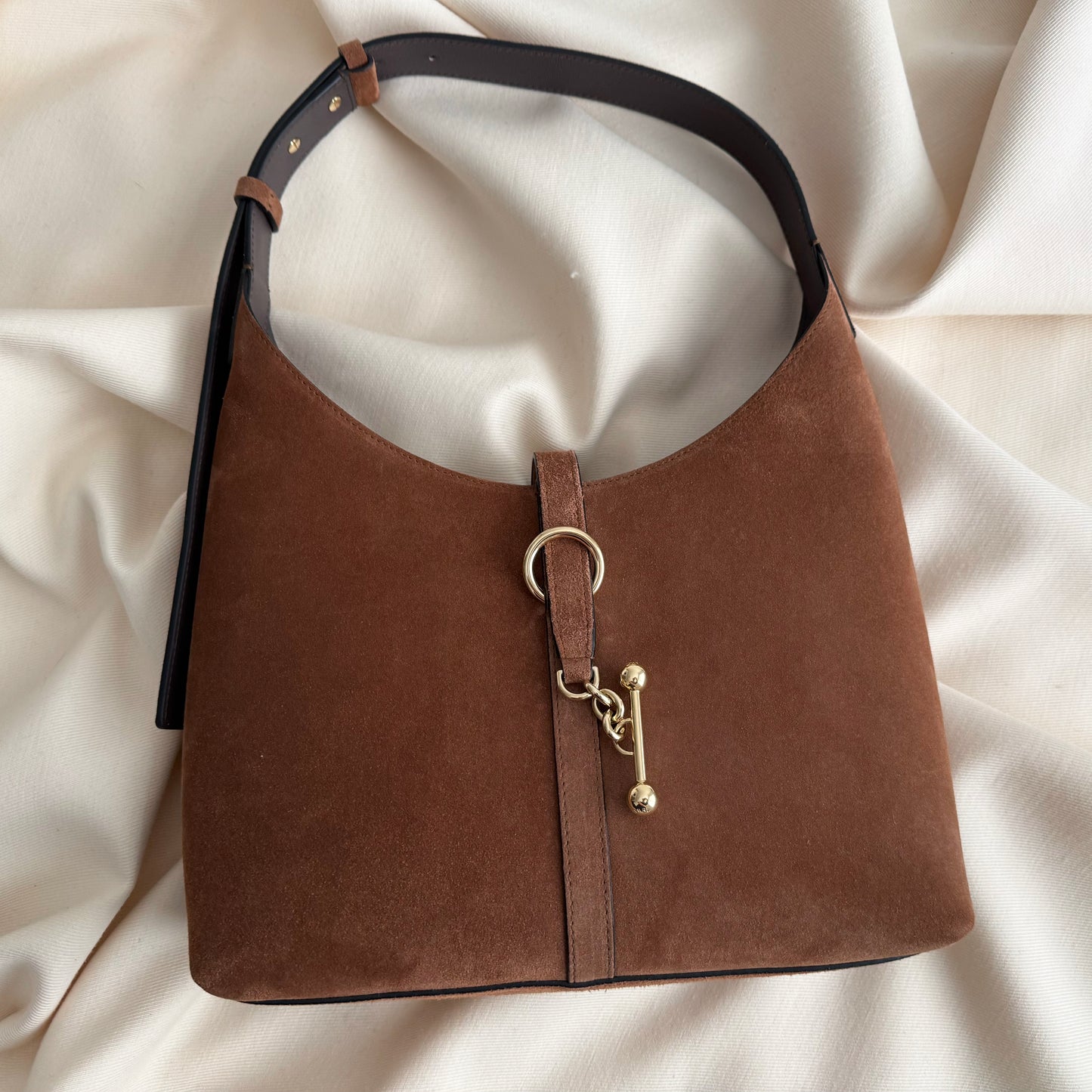 Strathberry "Kite" Hobo in Tan Suede