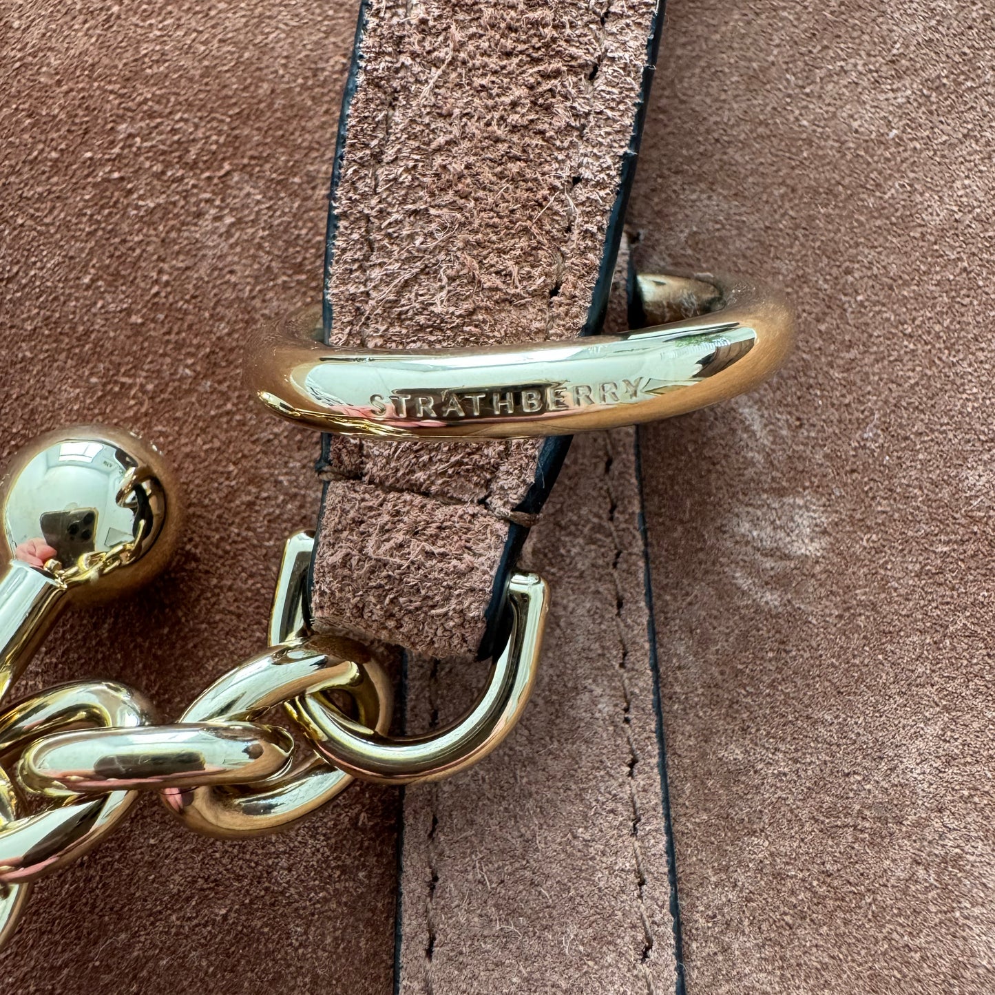 Strathberry "Kite" Hobo in Tan Suede